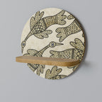 ALMONDINE SONGBIRD Estante Redondo Decorativo en Efecto Roble