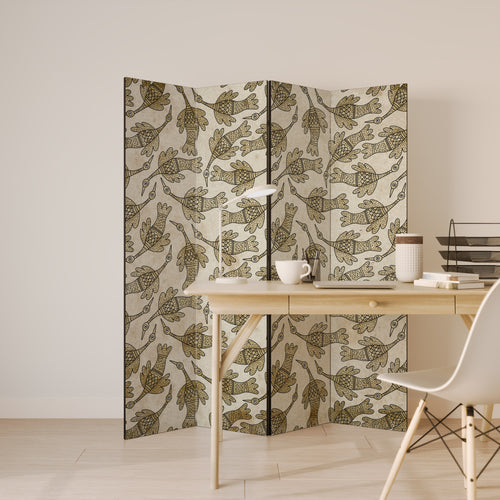 ALMONDINE SONGBIRD Decorative 4-Panel Room Divider