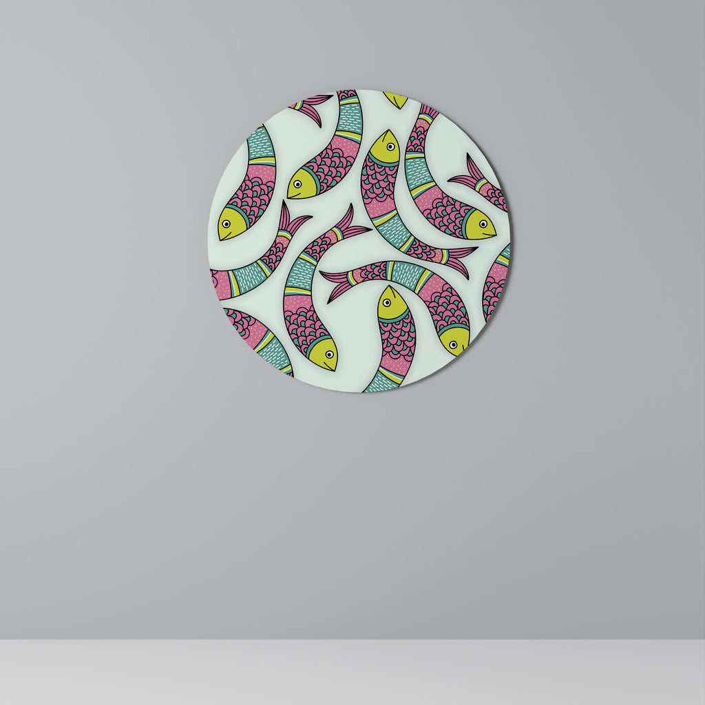 INDIAN FISH Round Wall Art