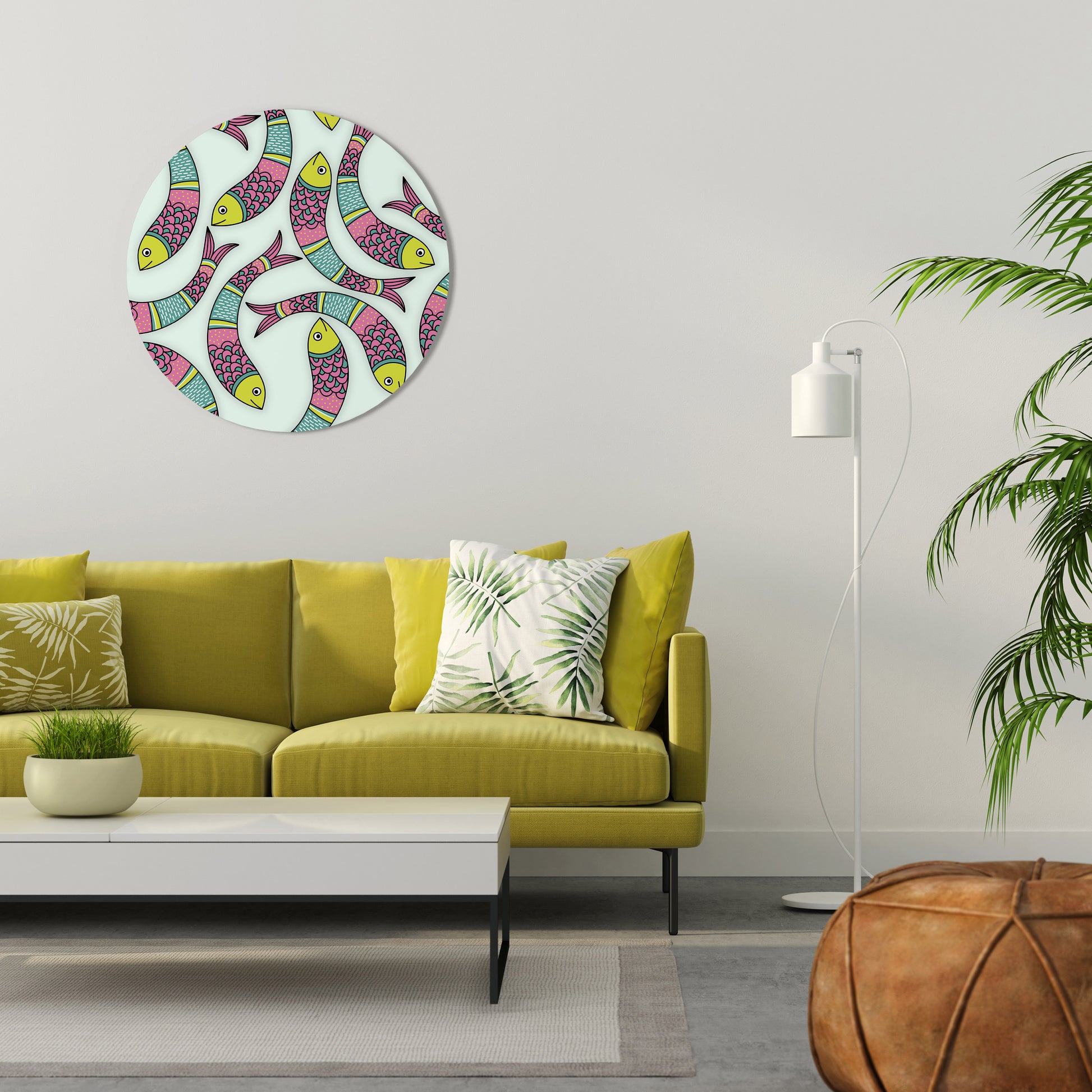 Arte de pared redondo PEZ INDIO