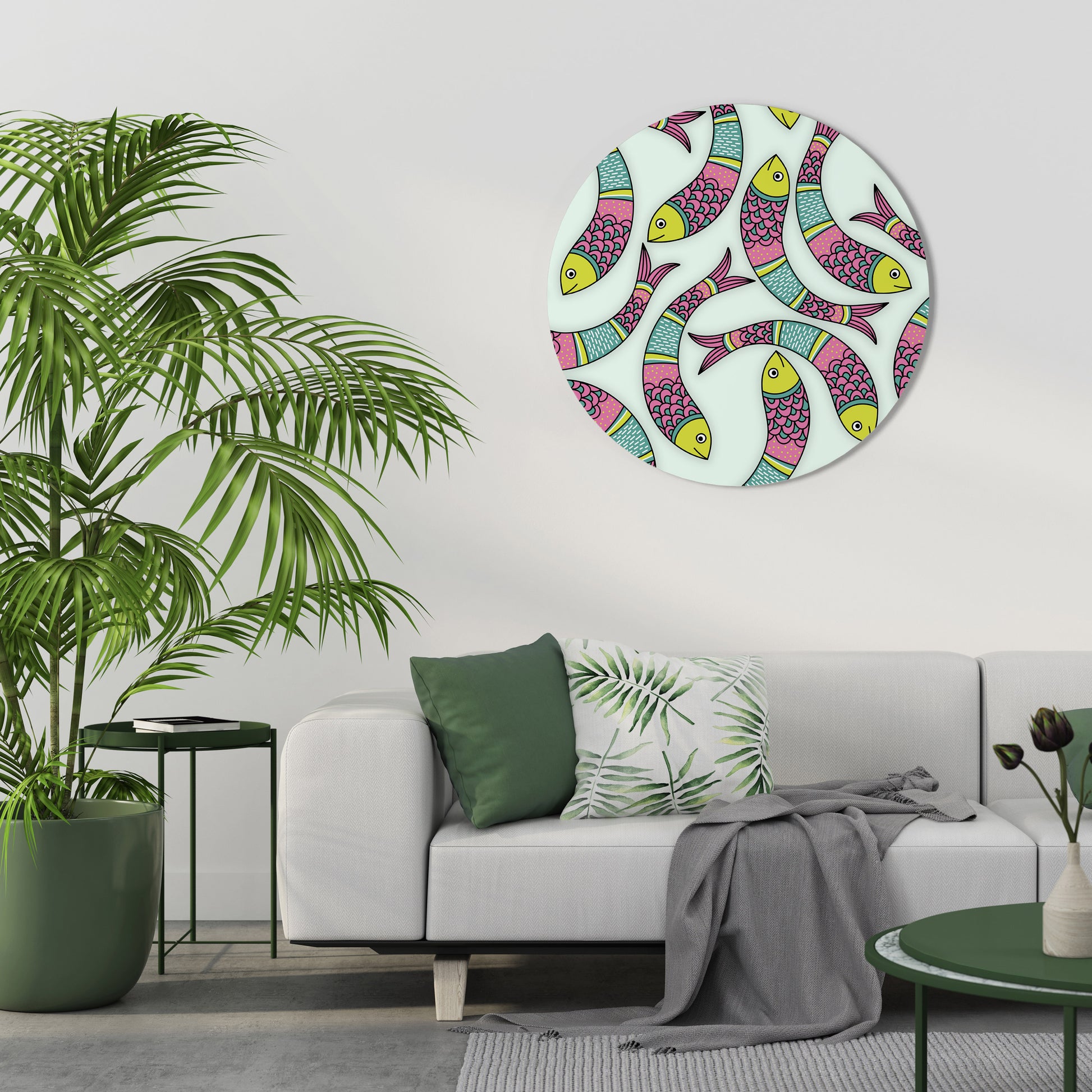 Arte de pared redondo PEZ INDIO