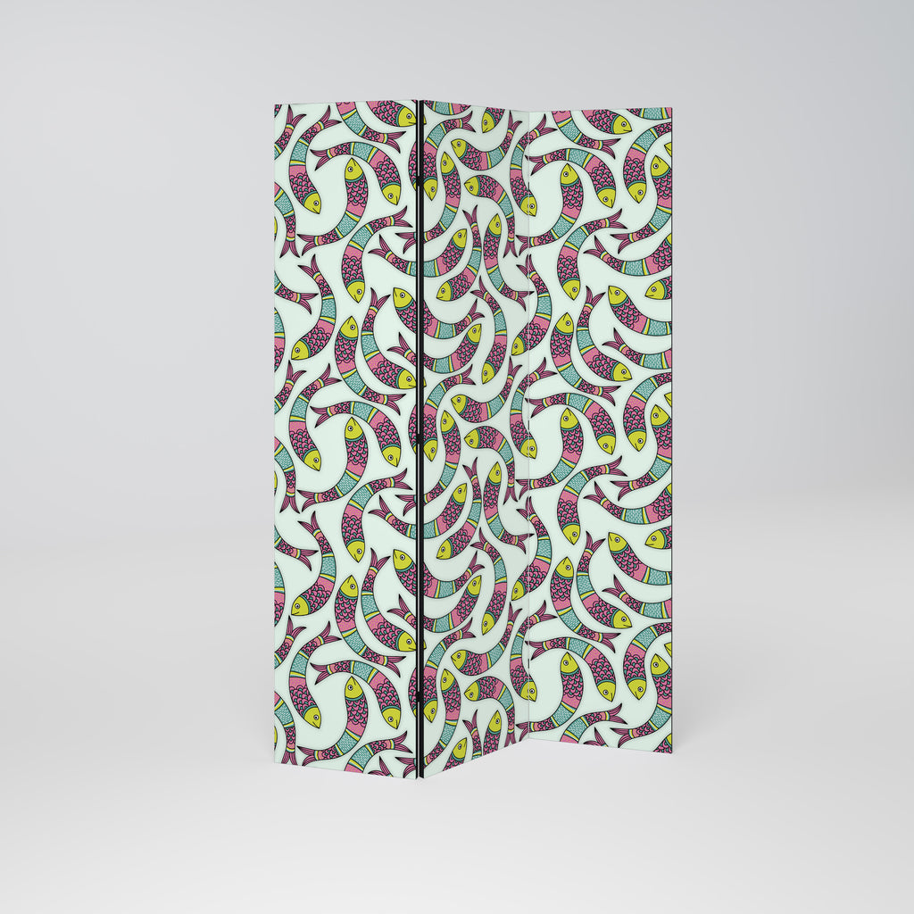 INDIAN FISH Biombo de 3 paneles