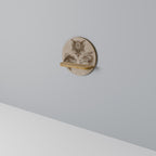 STEAMPUNK TRIO Round Art Shelf In Oak Effect