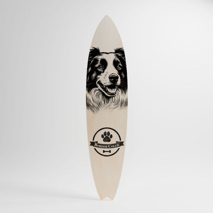 BORDER COLLIE Panel decorativo de tabla de surf