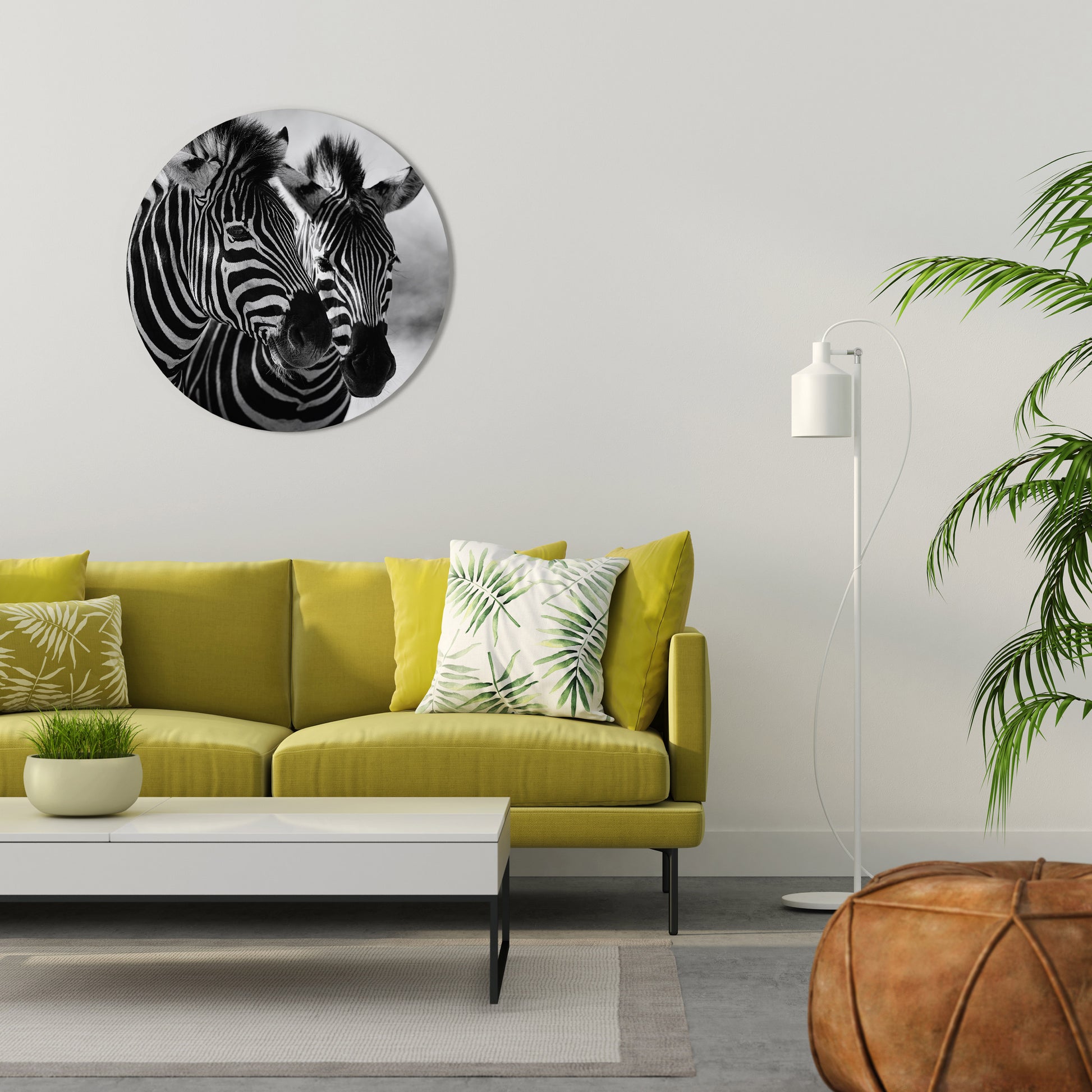 Arte de pared redondo SINFONÍA DE RAYAS