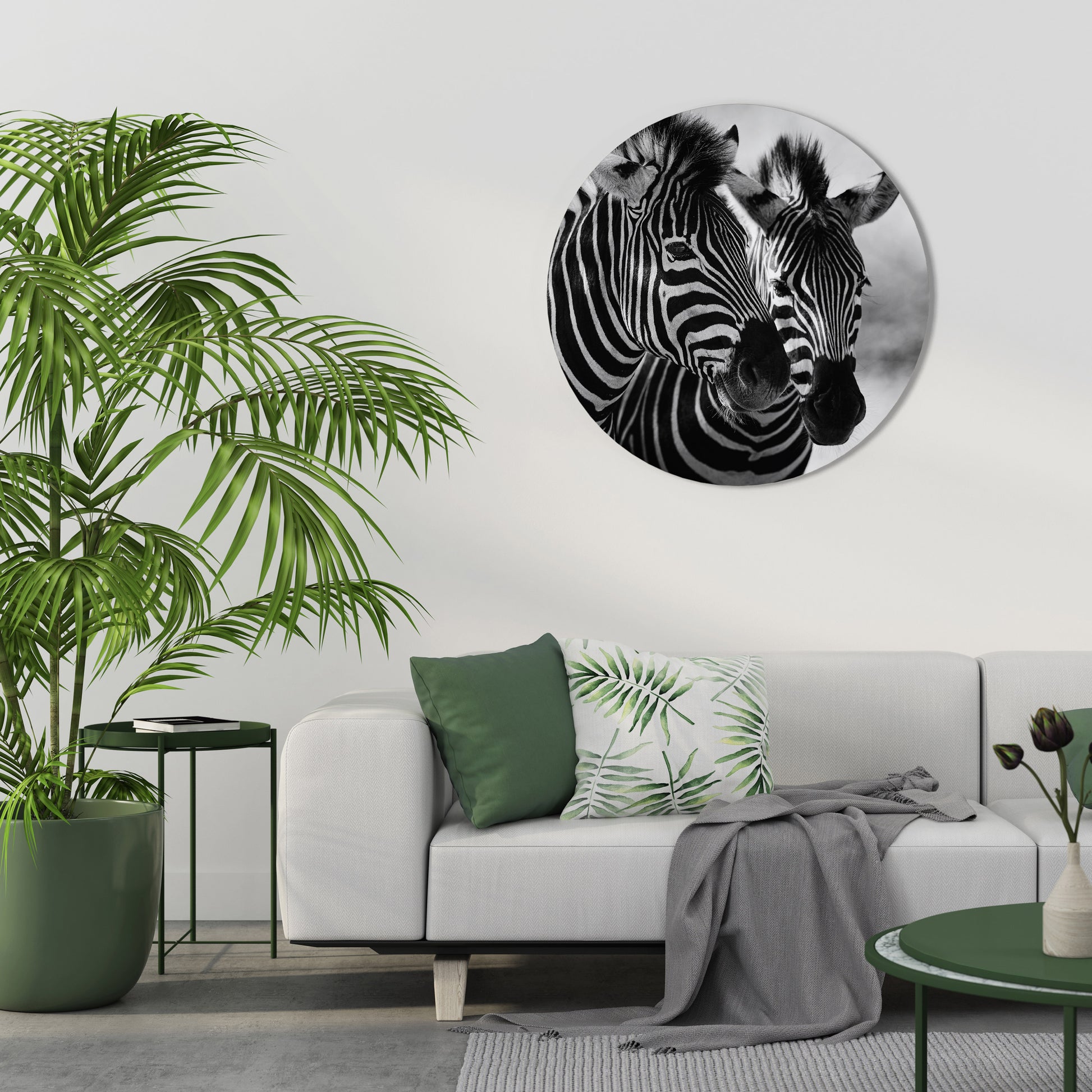Arte de pared redondo SINFONÍA DE RAYAS