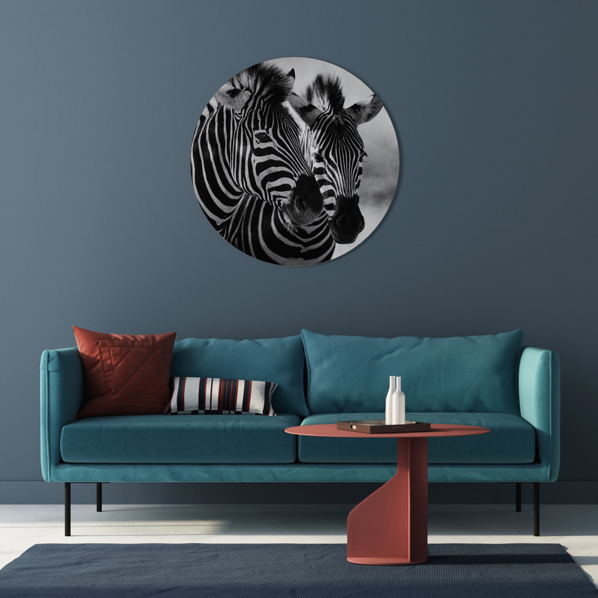 Arte de pared redondo SINFONÍA DE RAYAS