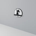 CHIHUAHUA DOG Estante Redondo Decorativo en Acabado Negro