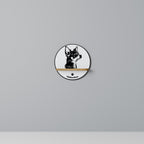 CHIHUAHUA DOG Round Art Shelf In Oak Effect