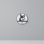 WELSH CORGI PEMBROKE Round Art Shelf In Black Finish