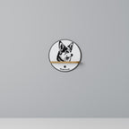 WELSH CORGI PEMBROKE Round Art Shelf In Oak Effect