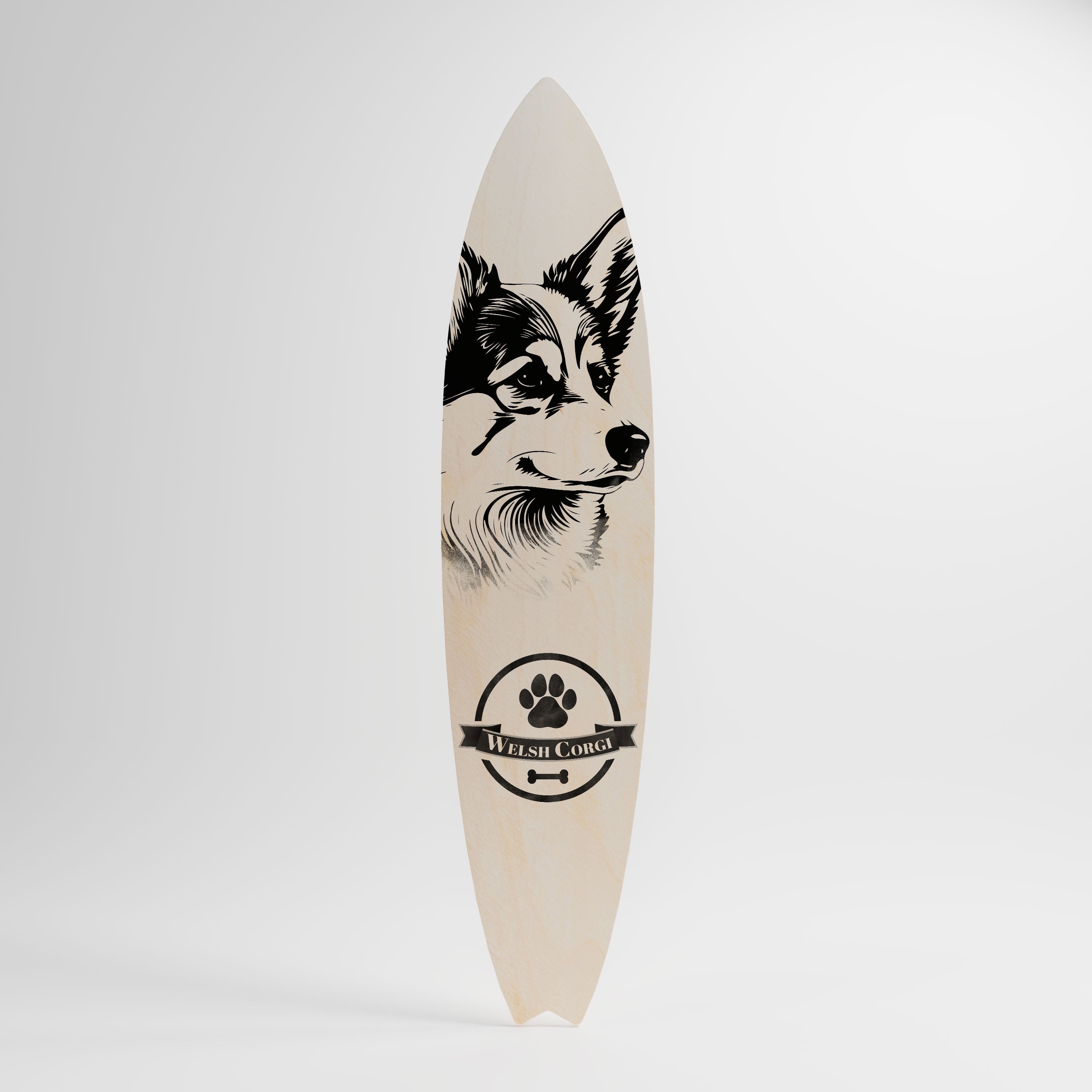 WELSH CORGI PEMBROKE Panel decorativo de tabla de surf
