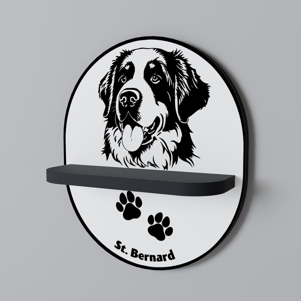 SAINT BERNARD Oval Art Shelf In Black Finish