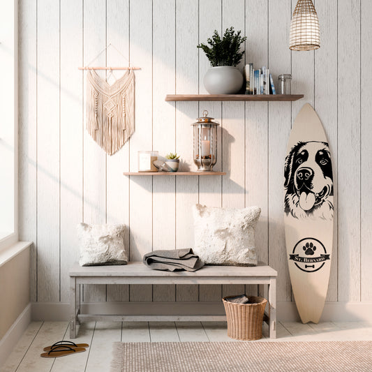 SAINT BERNARD Panel decorativo de tabla de surf