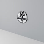 BOXER DOG Estante Ovalado Decorativo en Acabado Negro