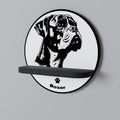 BOXER DOG Round Art Shelf In Black Finish