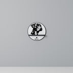 BOXER DOG Round Art Shelf In Black Finish