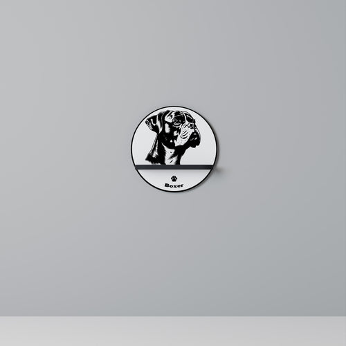 BOXER DOG Estante Redondo Decorativo en Acabado Negro
