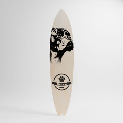 BOXER DOG Panel decorativo de tabla de surf