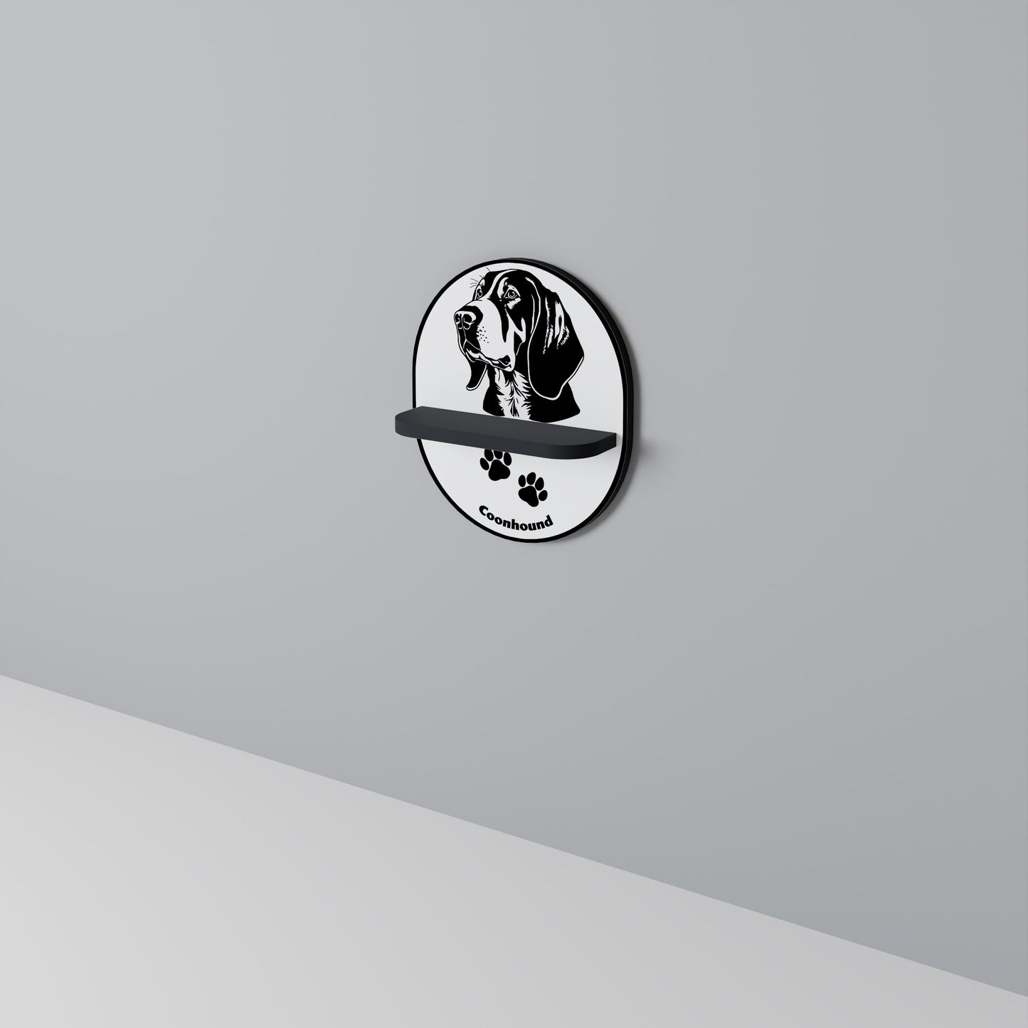COONHOUND DOG Art Shelf