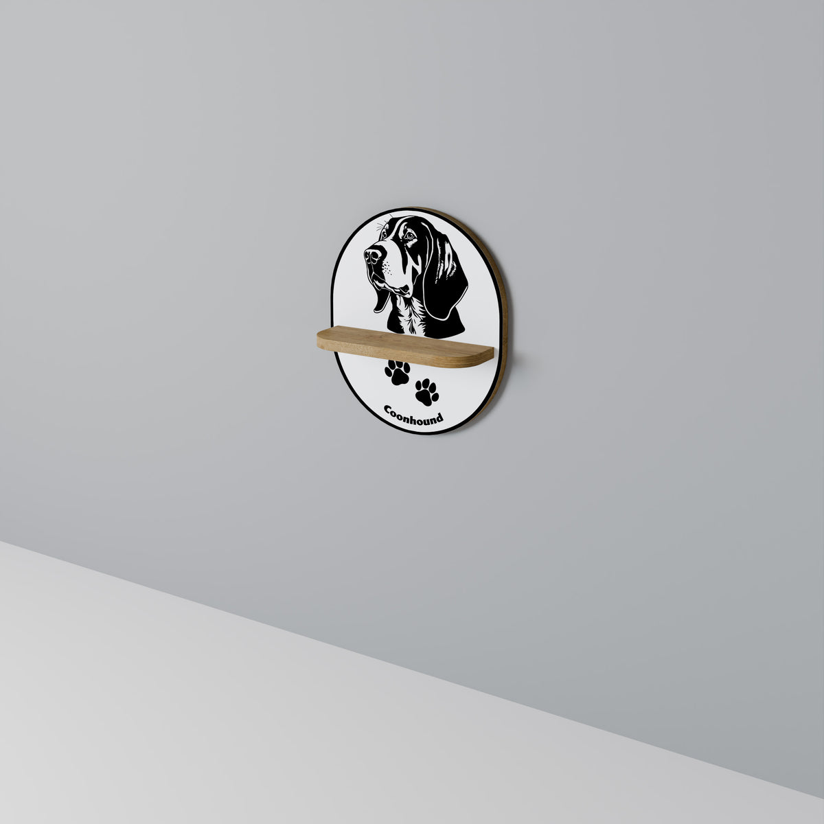 COONHOUND DOG Art Shelf