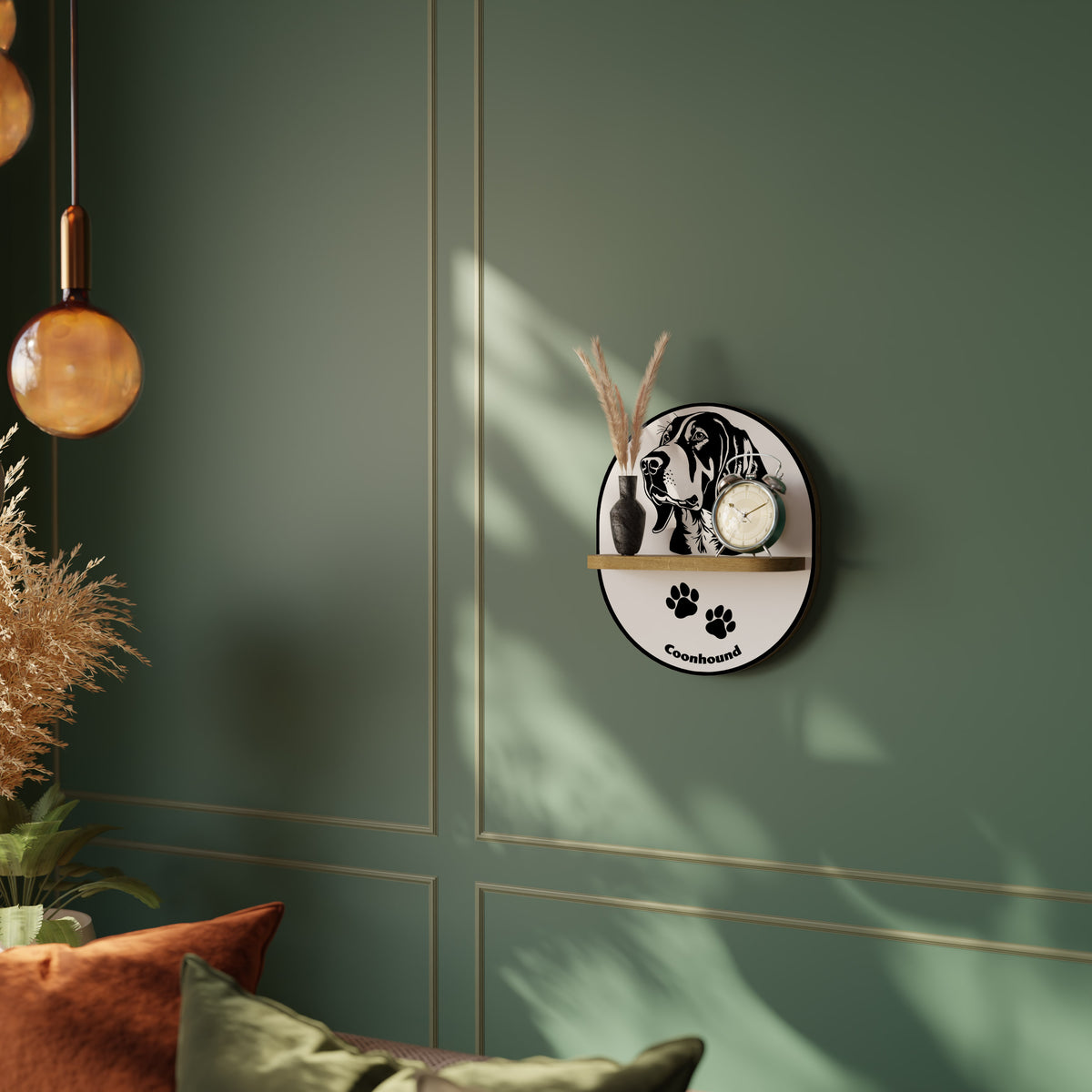 COONHOUND DOG Art Shelf