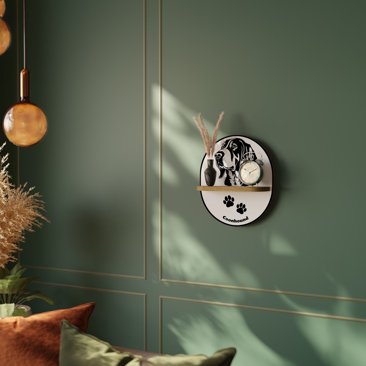 COONHOUND DOG Art Shelf