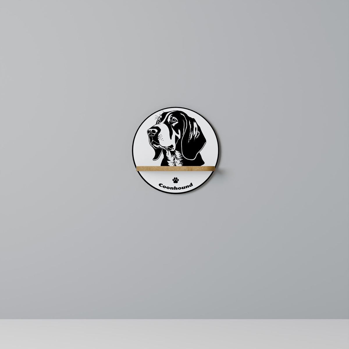 COONHOUND DOG Art Shelf