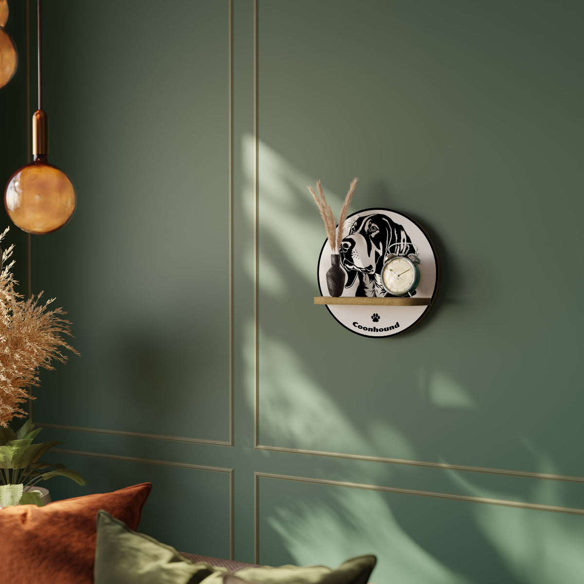 COONHOUND DOG Art Shelf