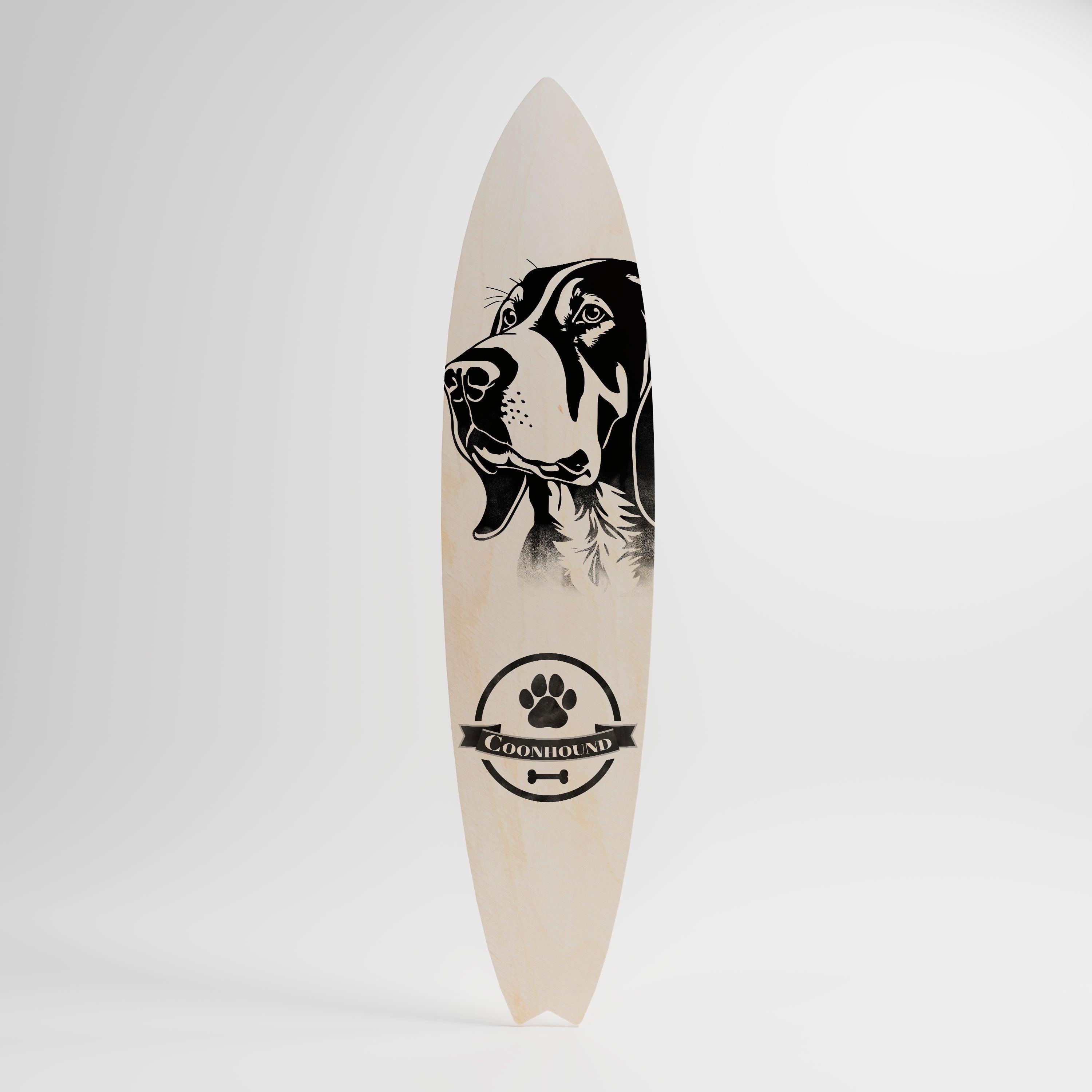 COONHOUND DOG Panel decorativo de tabla de surf