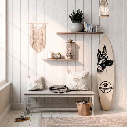GERMAN SHEPARD Panel decorativo de tabla de surf