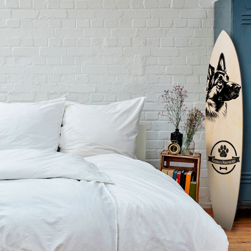 GERMAN SHEPARD Panel decorativo de tabla de surf