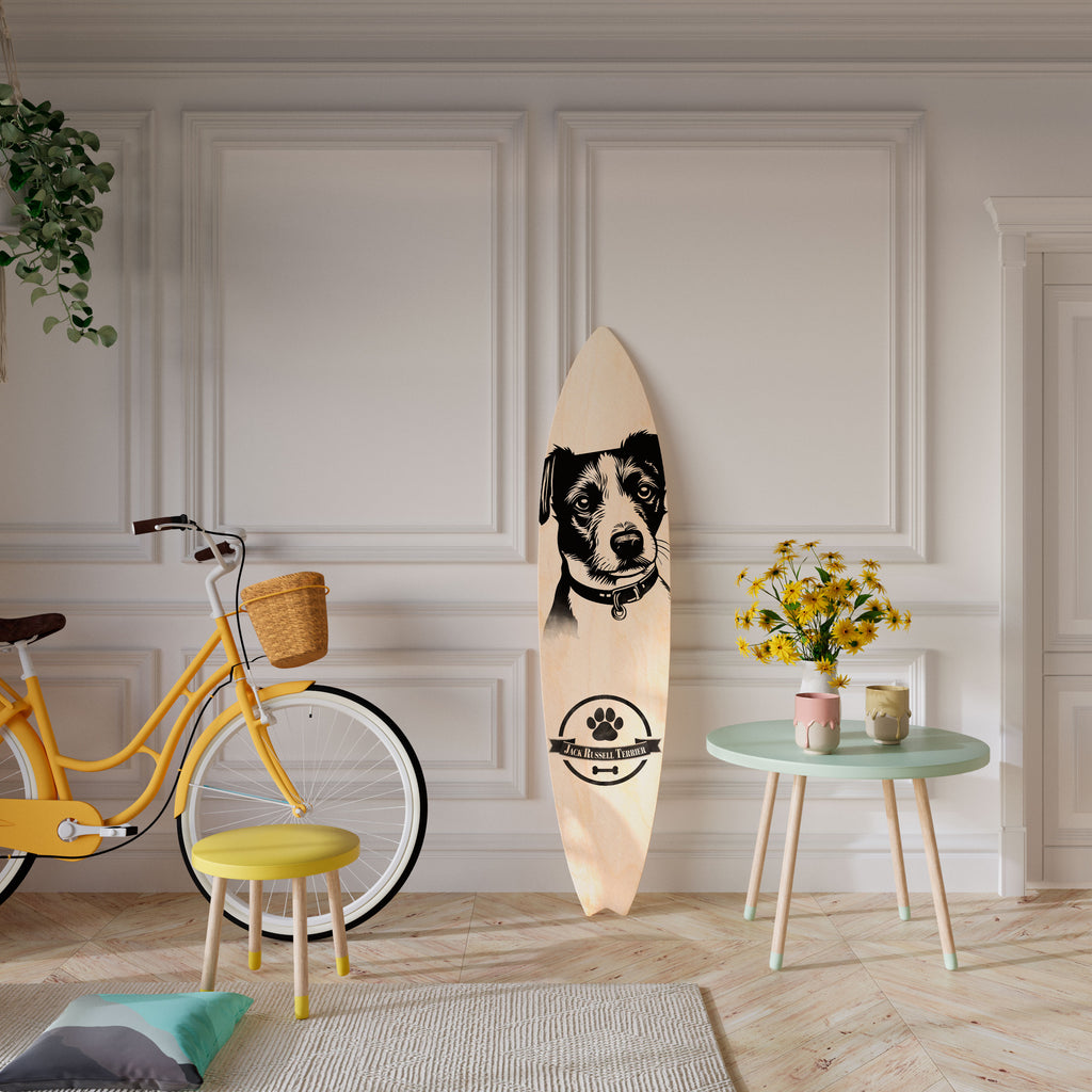 JACK RUSSEL TERRIER Panel decorativo de tabla de surf