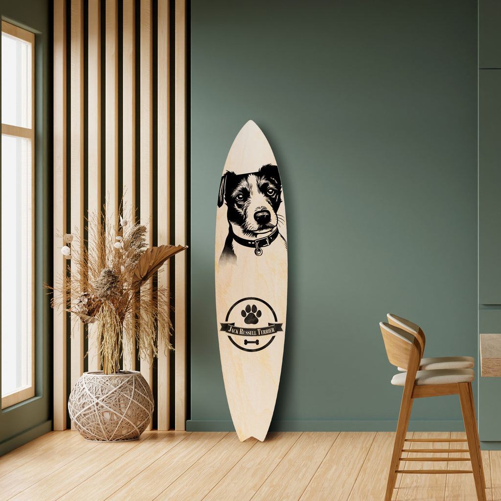 JACK RUSSEL TERRIER Panel decorativo de tabla de surf