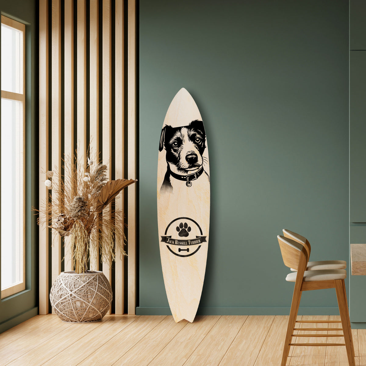 JACK RUSSEL TERRIER Panel decorativo de tabla de surf