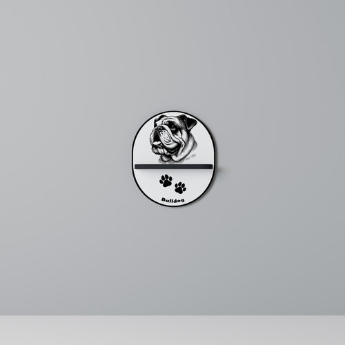 BULLDOG DOG Estante Ovalado Decorativo en Acabado Negro