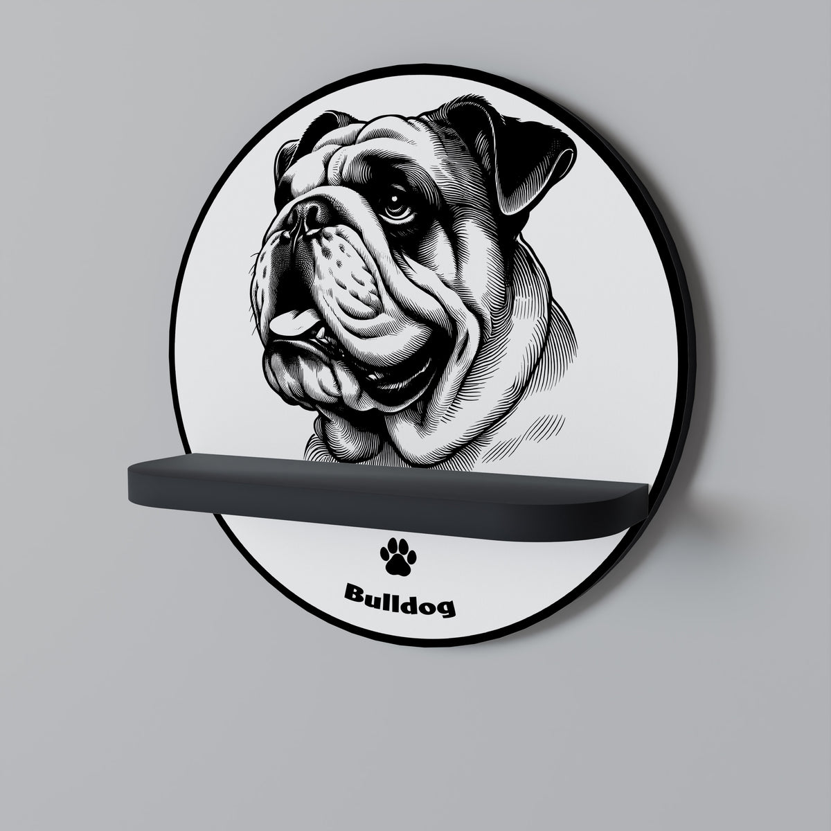 BULLDOG DOG Art Shelf