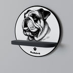 BULLDOG DOG Estante Redondo Decorativo en Acabado Negro