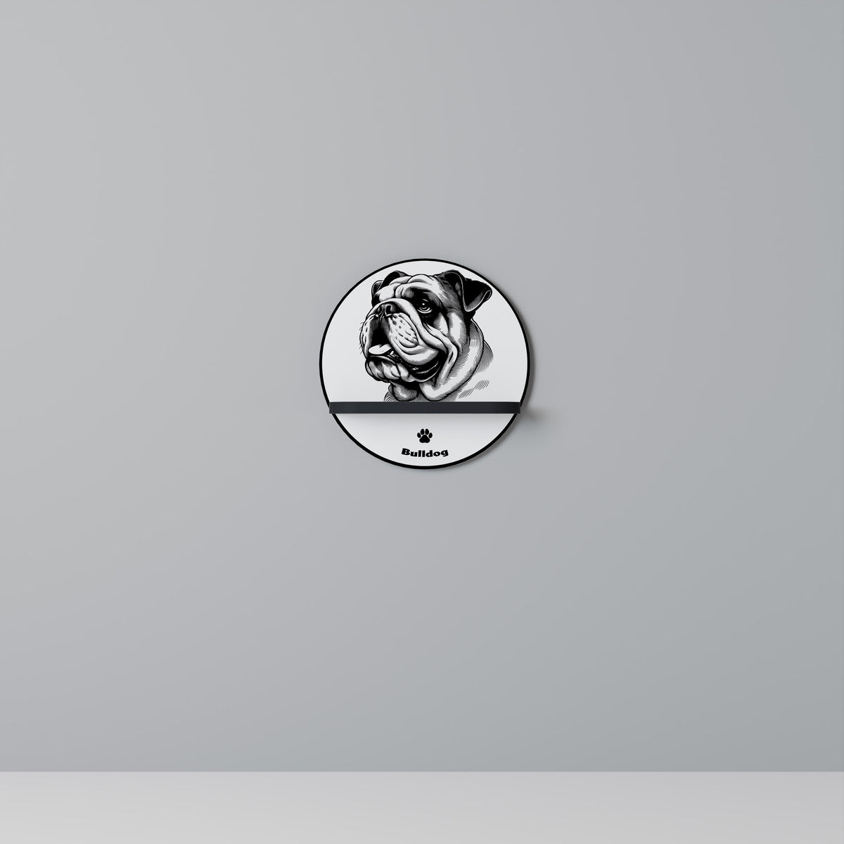 BULLDOG DOG Art Shelf