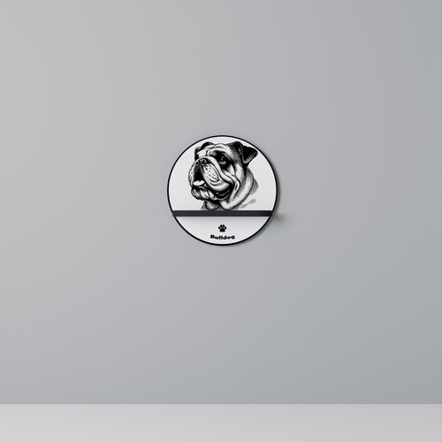 BULLDOG DOG Estante Redondo Decorativo en Acabado Negro