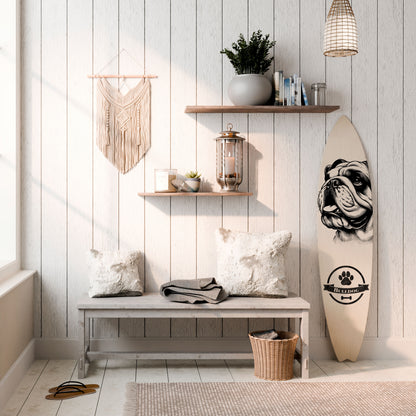 BULLDOG DOG Panel decorativo de tabla de surf