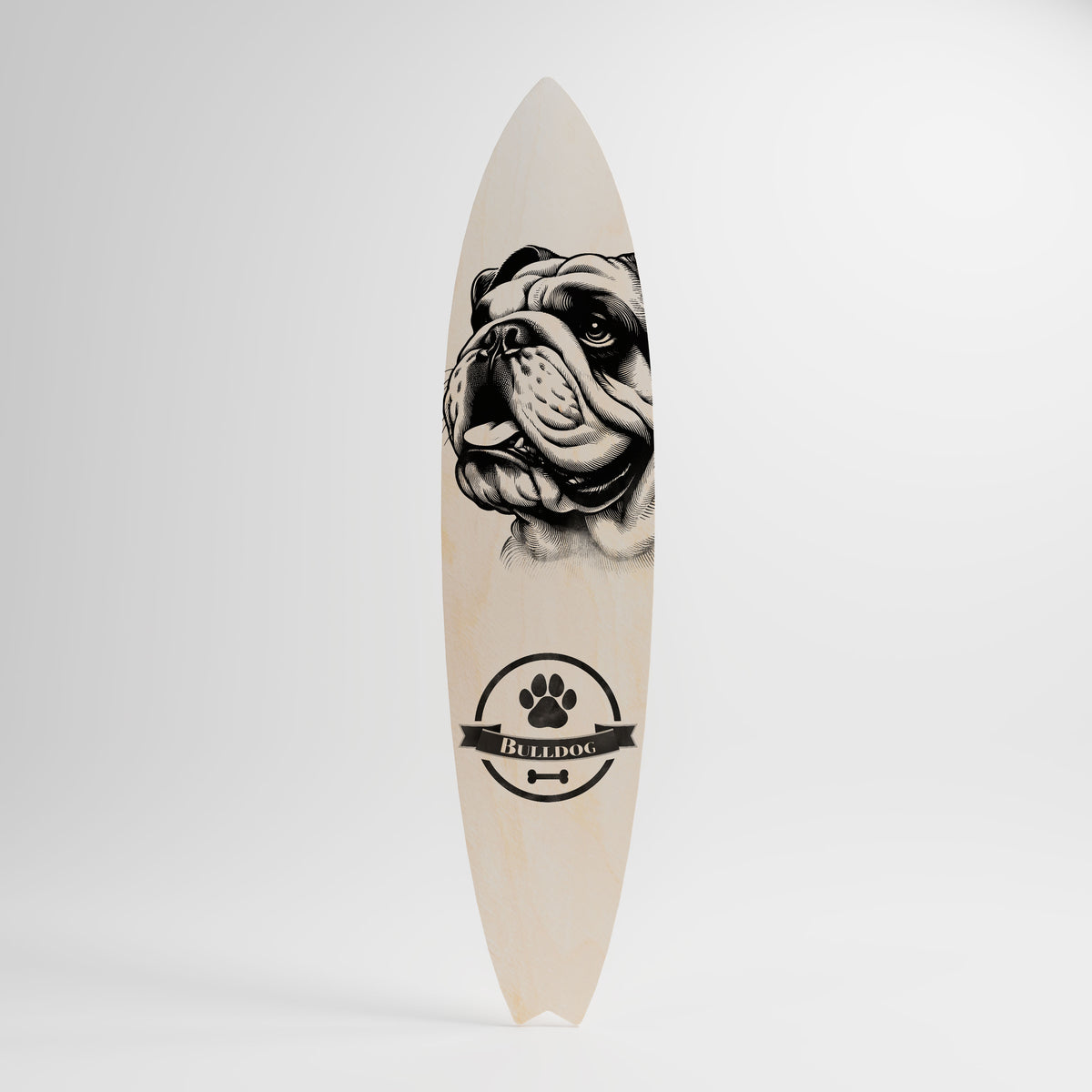 BULLDOG DOG Panel decorativo de tabla de surf