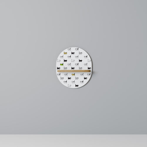 CATS COMPILATION Estante Ovalado Decorativo en Efecto Roble