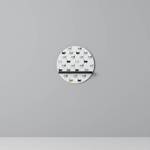 CATS COMPILATION Estante Redondo Decorativo en Acabado Negro