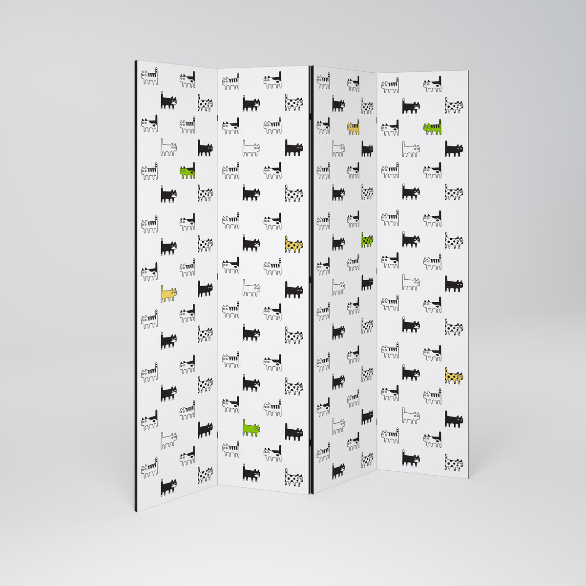 CATS COMPILATION 4-Panel Room Divider