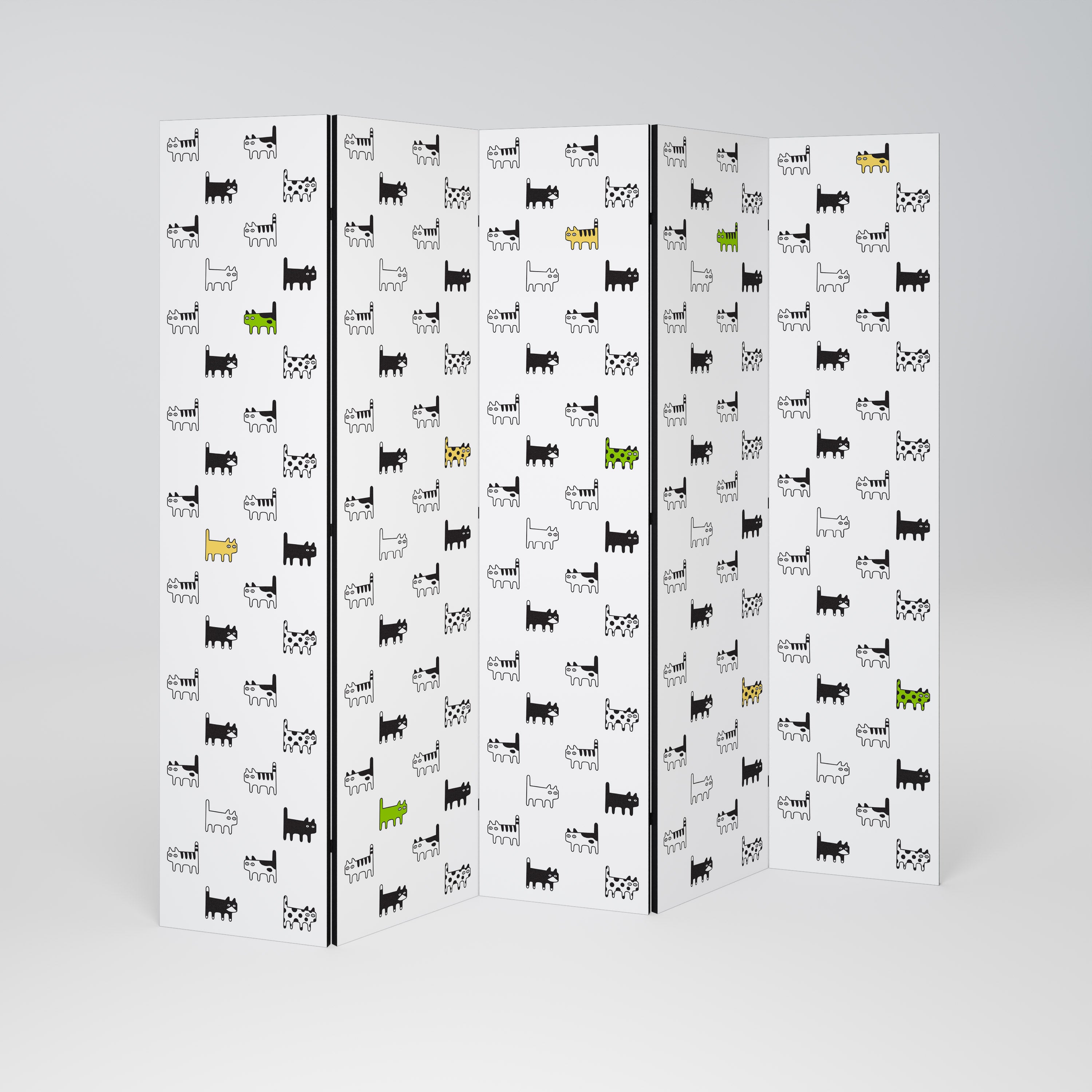 CATS COMPILATION Biombo de 5 paneles