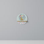 COLORFUL ALPACAS Estante Redondo Decorativo en Efecto Roble