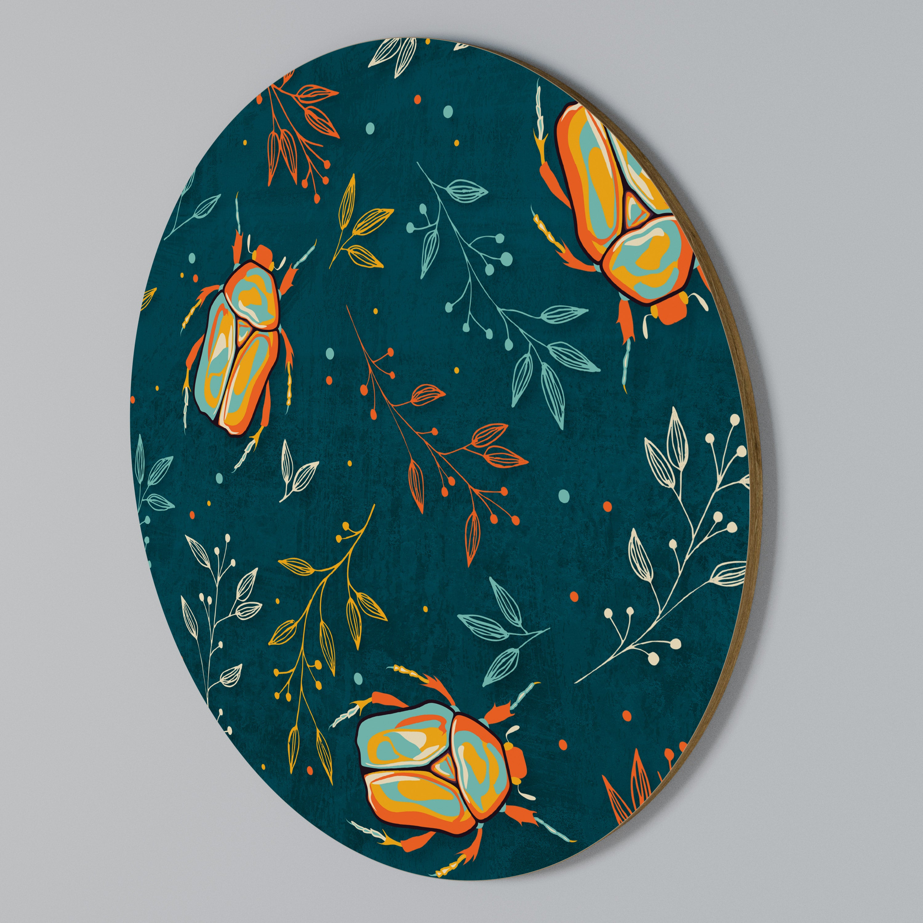 AUTUMN INSECTS Arte de pared redondo