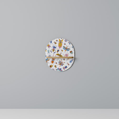 COLORFUL INSECTS Estante Ovalado Decorativo en Efecto Roble