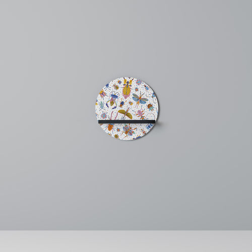 COLORFUL INSECTS Estante Redondo Decorativo en Acabado Negro